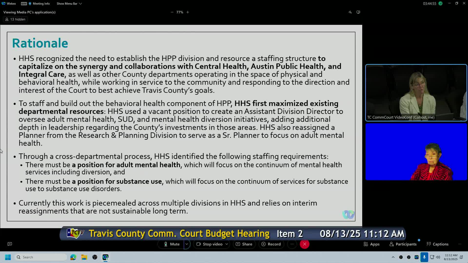 Health & Human Services asks for dedicated substance‑use planner, training staff for senior programs and temporary funds after AARP site suspensions