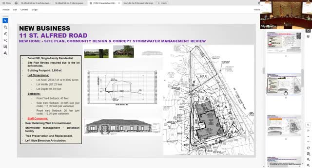 Commission questions retaining-wall encroachment, stormwater detention and tree loss at 11 Saint Alfred Road