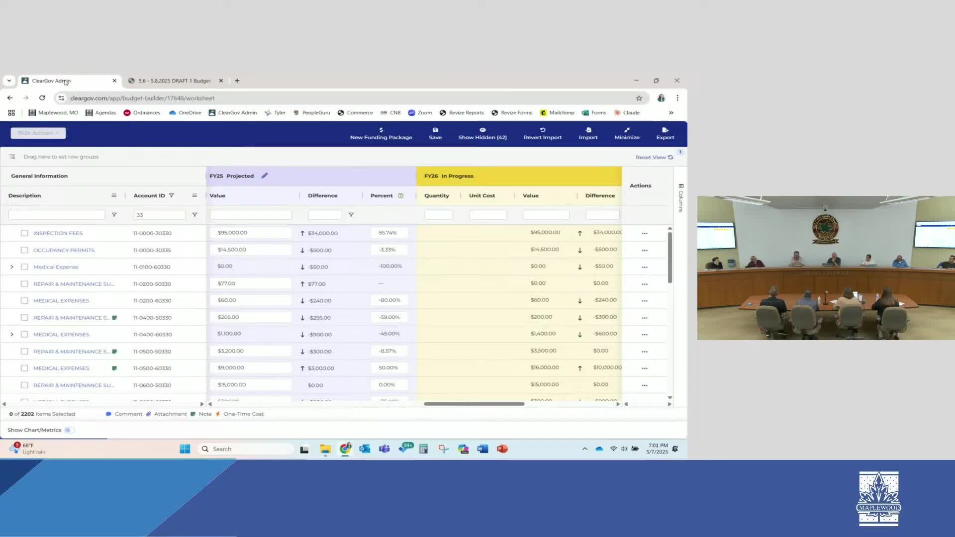 Maplewood Council Reviews Tax Increases and Discontinued Composting Program