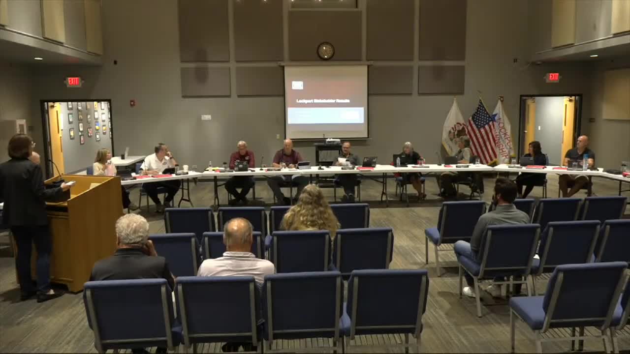 Lockport consultant presents strategic‑plan survey: 1,166 responses, high concern for drinking water and affordability