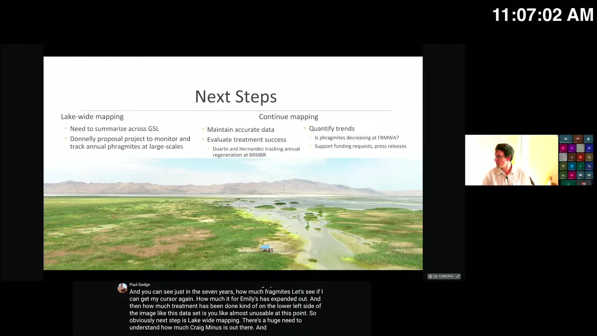 Patrick Donnelly proposes monitoring phragmites in Great Salt Lake Basin using satellite imagery