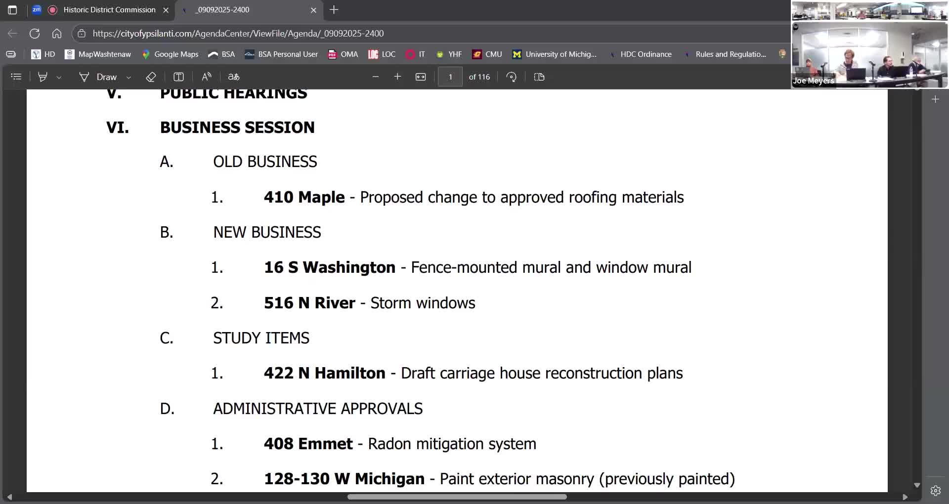 Commission Approves Metal Roof for 410 Maple Garage Amid Design Concerns