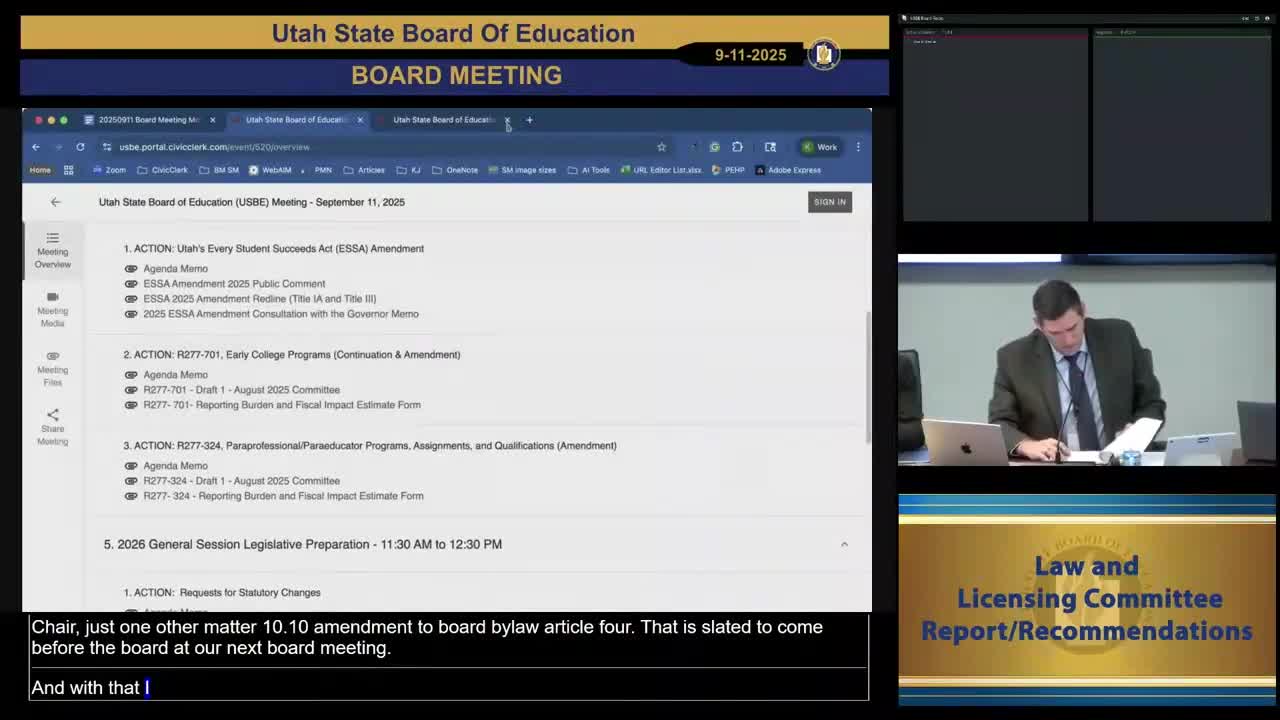 Board approves draft of Utah’s ESSA plan after debate over English‑learner language
