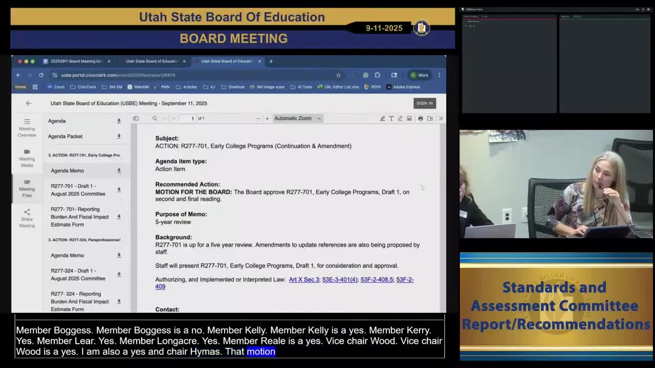 Board adopts paraeducator rule R277‑324 unanimously; staff to follow up on data request