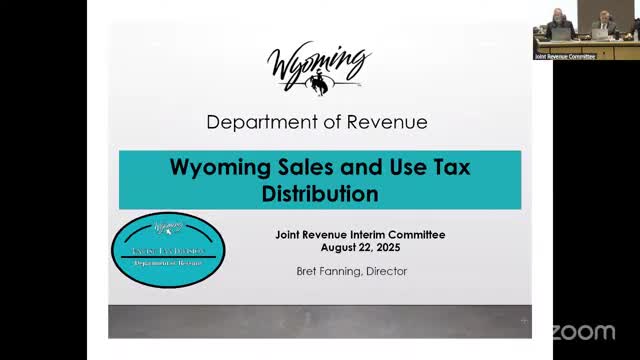 Wyoming revenue director outlines how statewide 4% sales tax is split, explains municipal option and lodging allocations