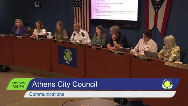 Athens City Council Approves Amendments on Weeds Dogs and Parking Regulations