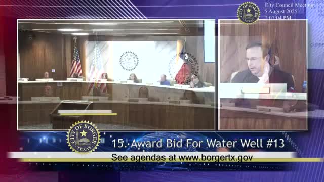 Borger awards $463,214 bid to replace Well No. 13 in Sennett field