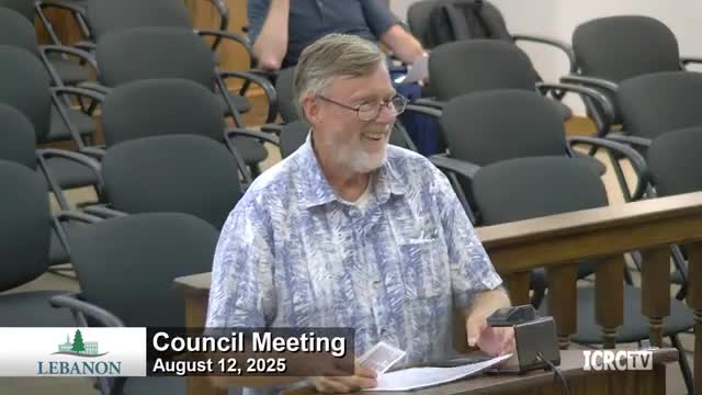 Public speaker urges Lebanon to adopt "personhood" charter amendment; petitioner seeks signatures