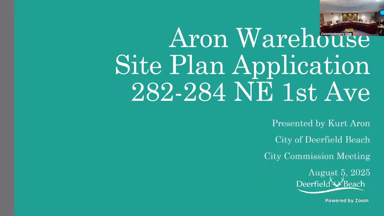 Commission grants variances and accepts right-of-way dedications for small warehouse at Northeast First Avenue