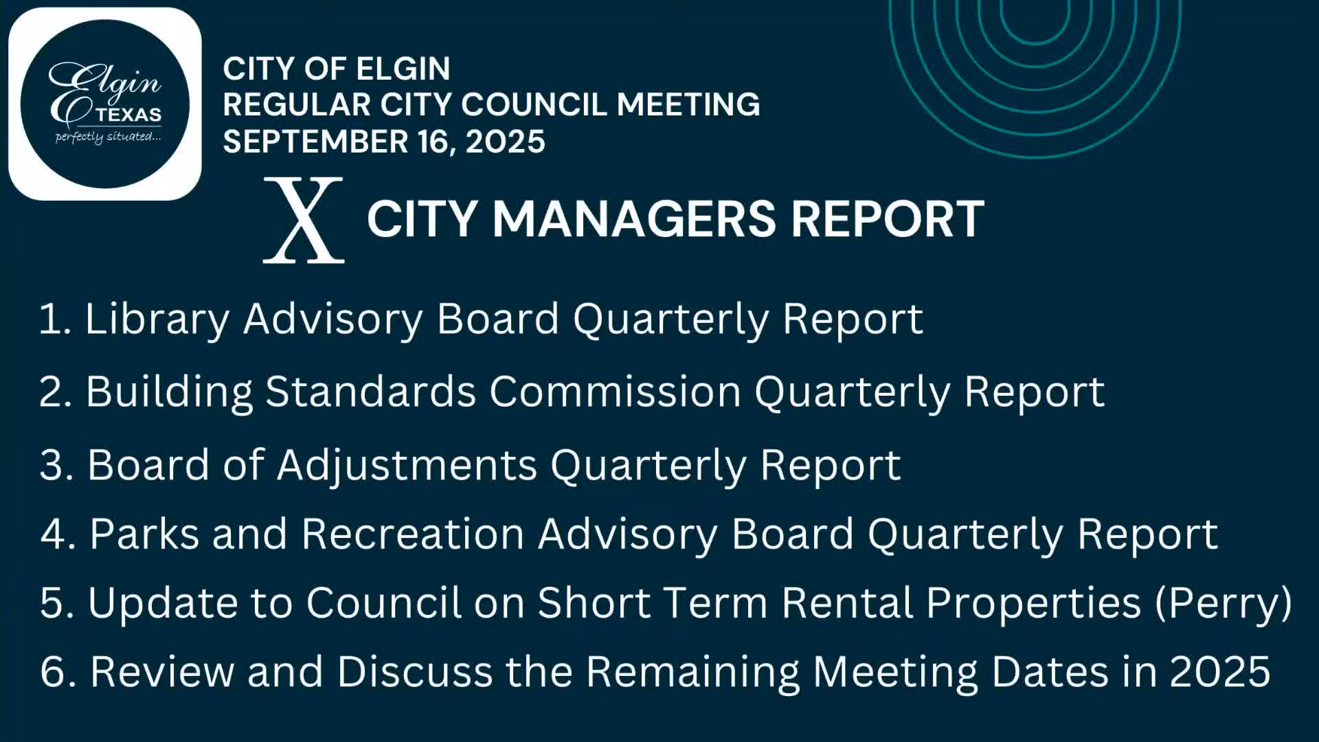 Elgin City Council Discusses Short Term Rental Compliance and Budgetary Concerns