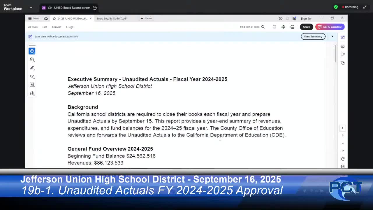 School District Reviews Budget for 2425 and Adopts Appropriations Limit Resolution