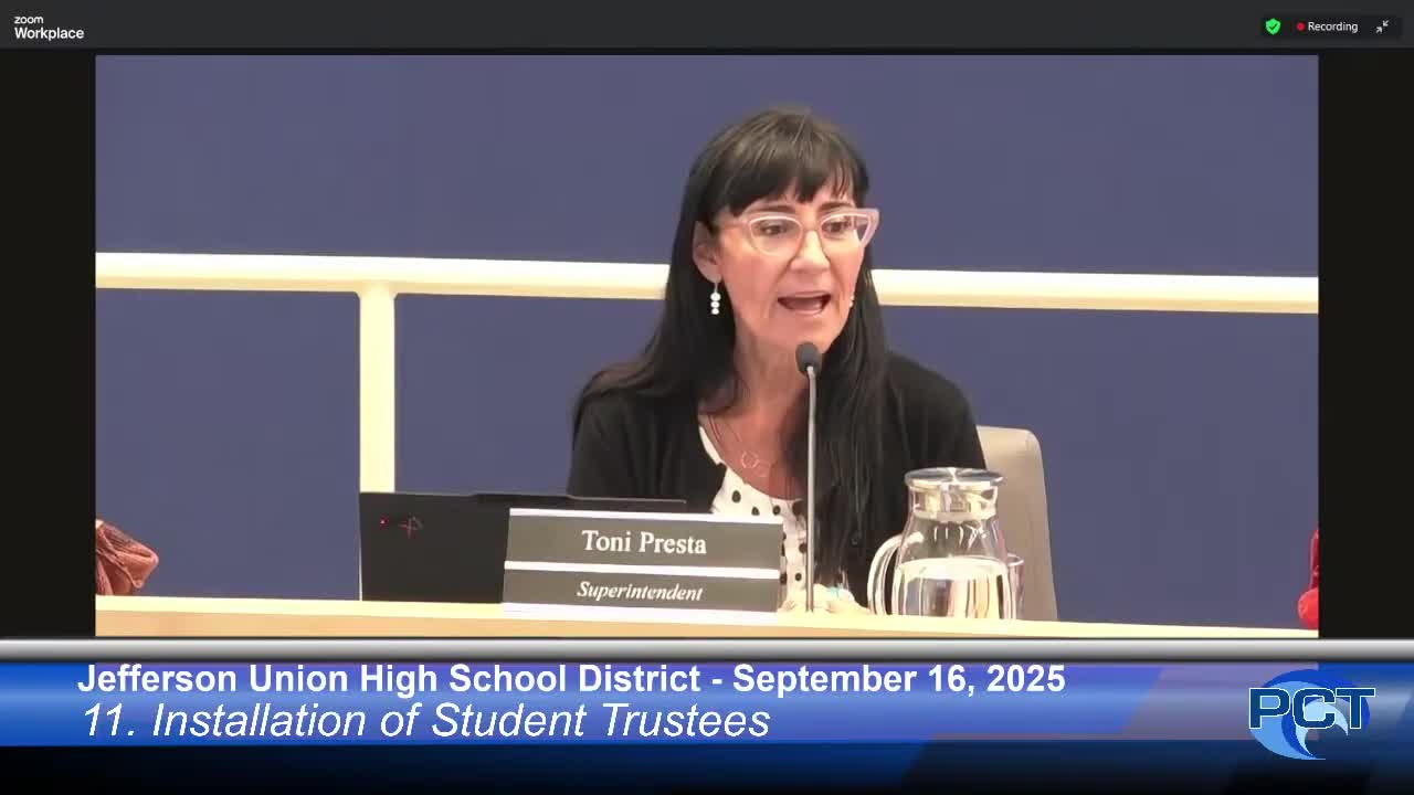 Student Trustees Sworn In at School District Meeting in California