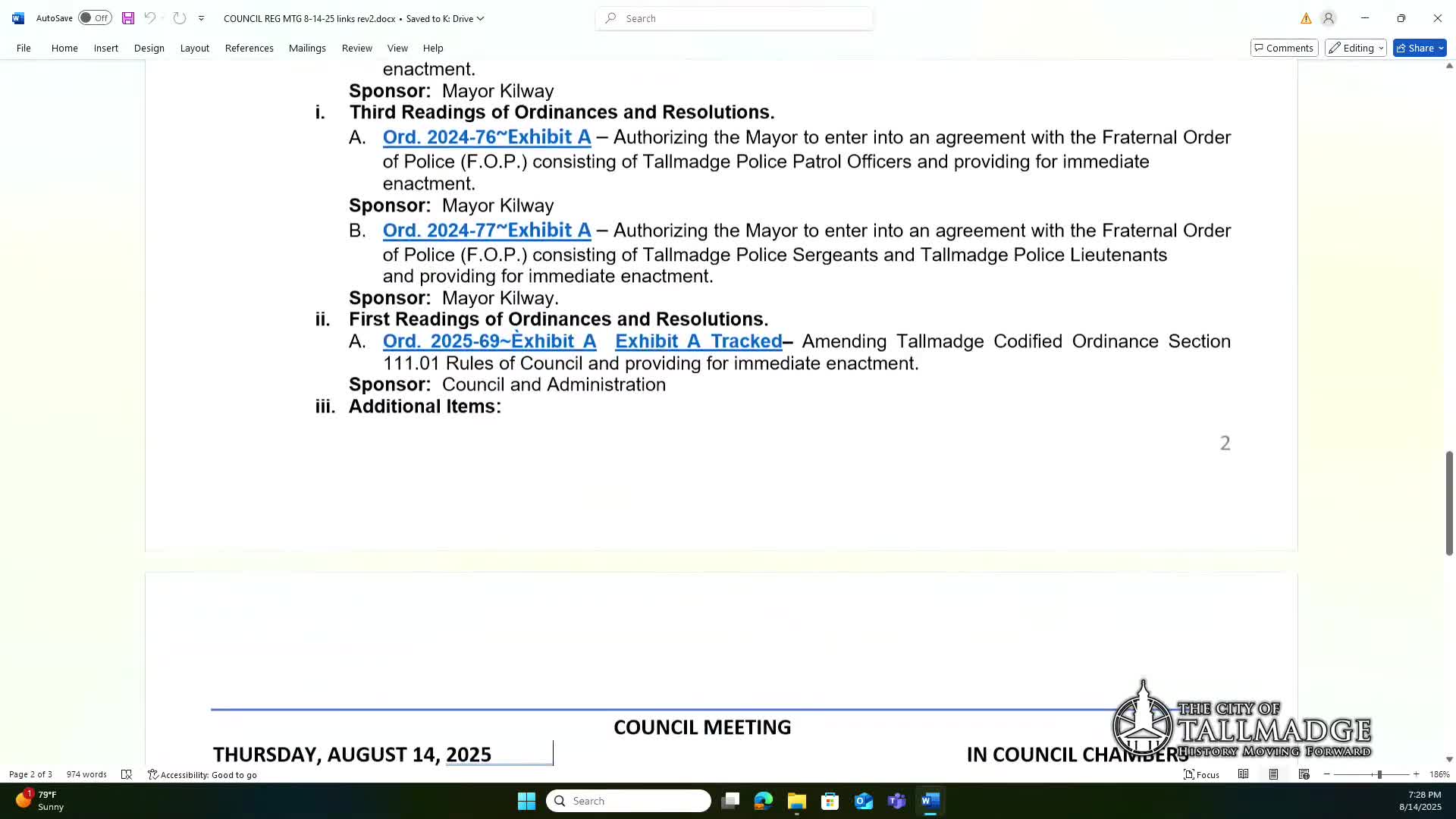 Tallmadge council begins overhaul of rules; debate centers on member mail budgets and meeting schedule