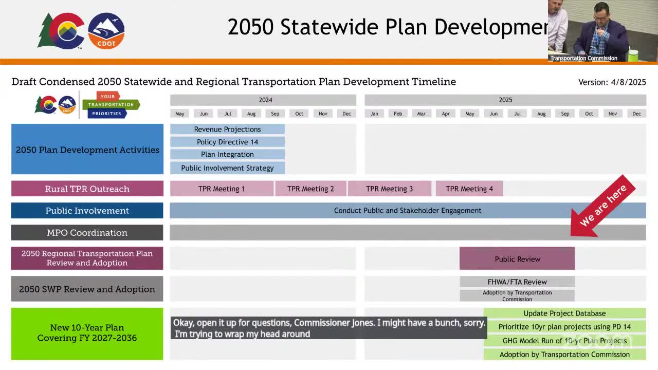 CDOT Discusses $2.2B Annual Budget and 10-Year Transportation Plan Funding