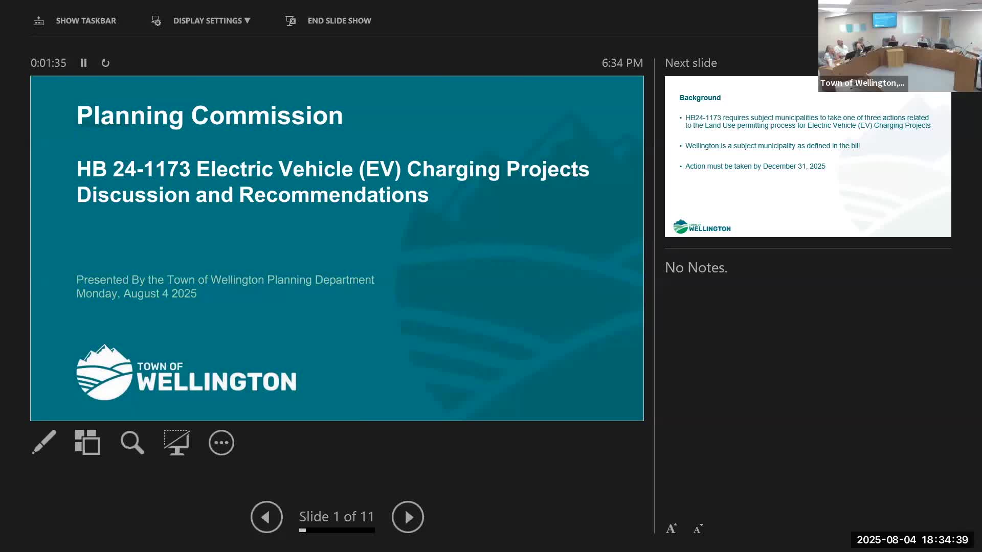 Wellington staff recommend streamlined administrative path for electric‑vehicle charging permits