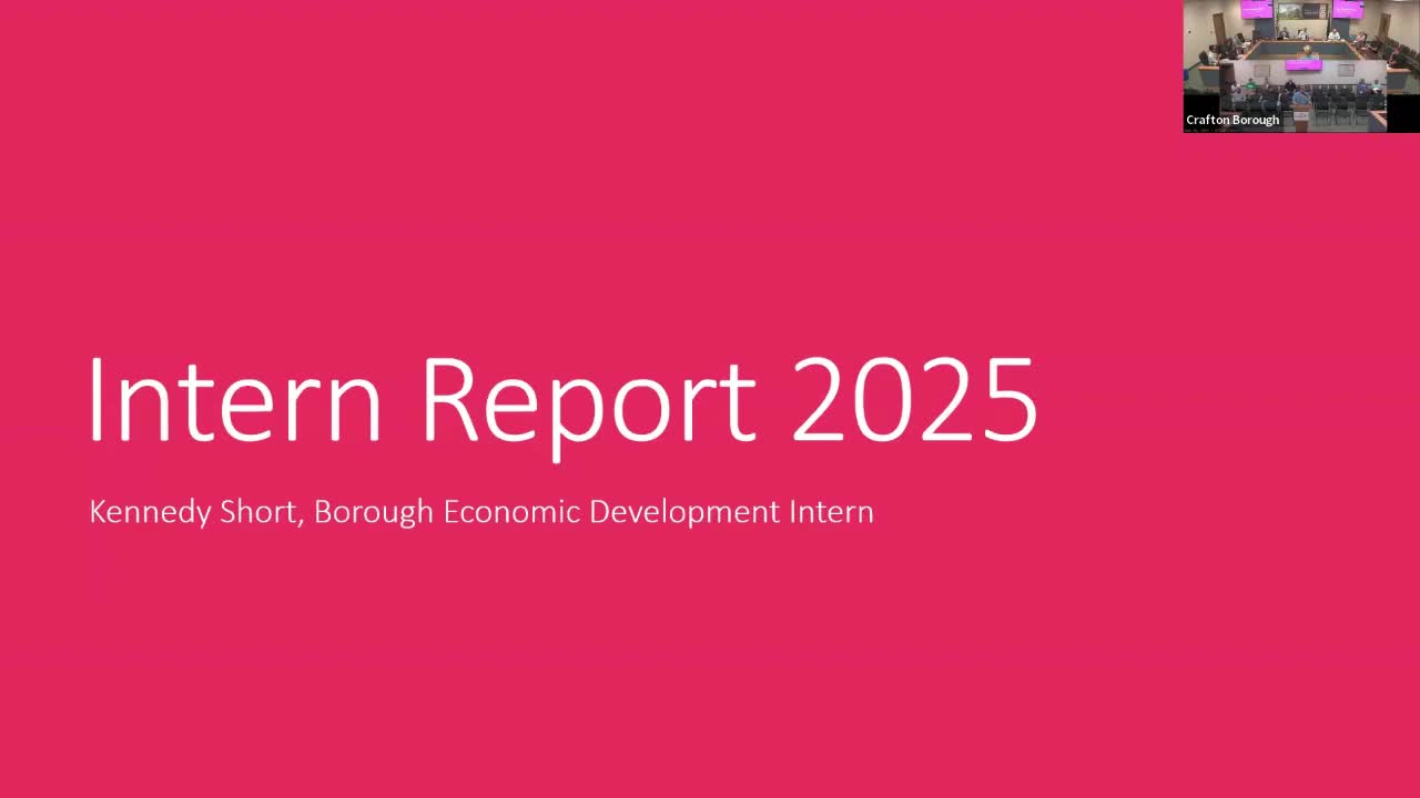 Intern compiles business directory and zoning data; council praises Local Government Academy partnership