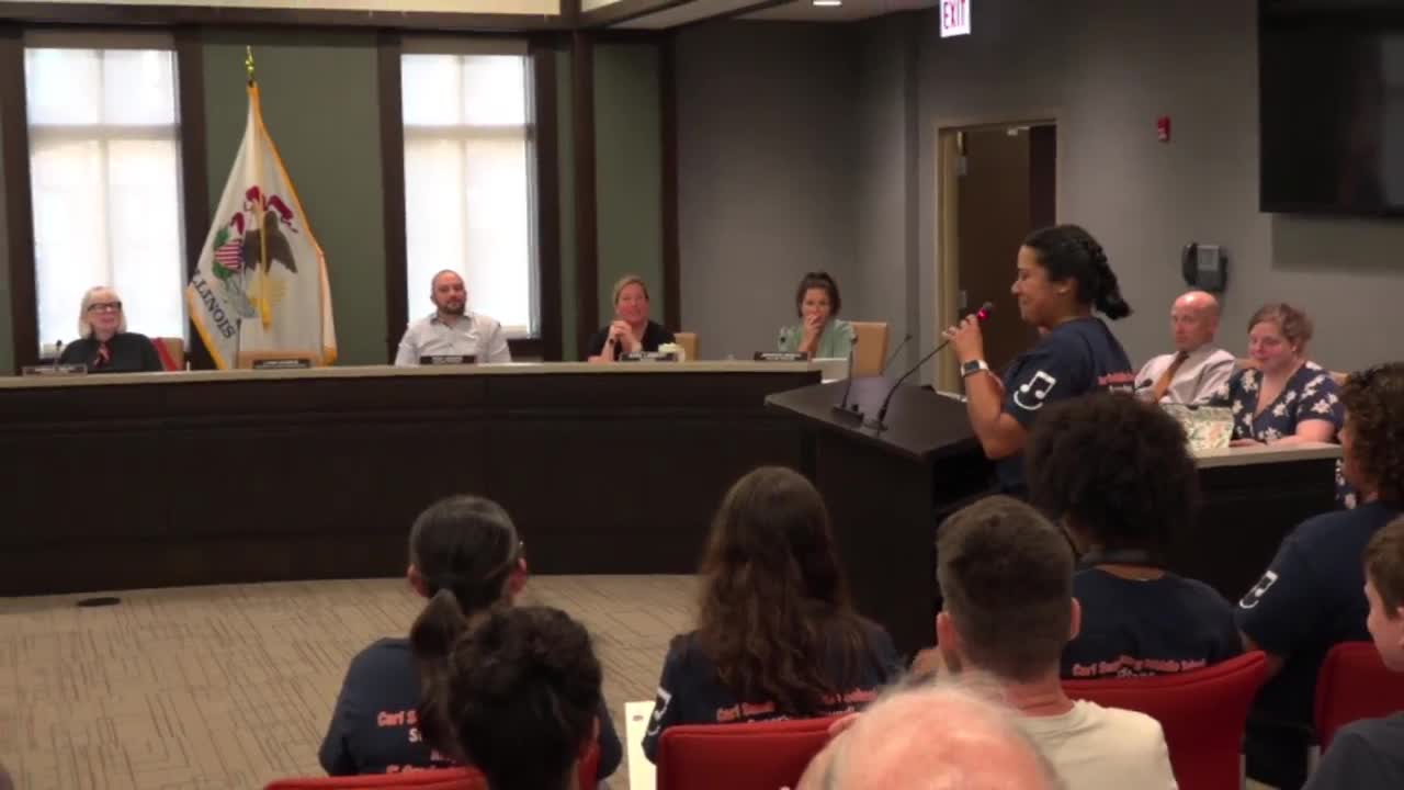 Carl Sandburg Middle School band honored by Mundelein Village after top state ranking