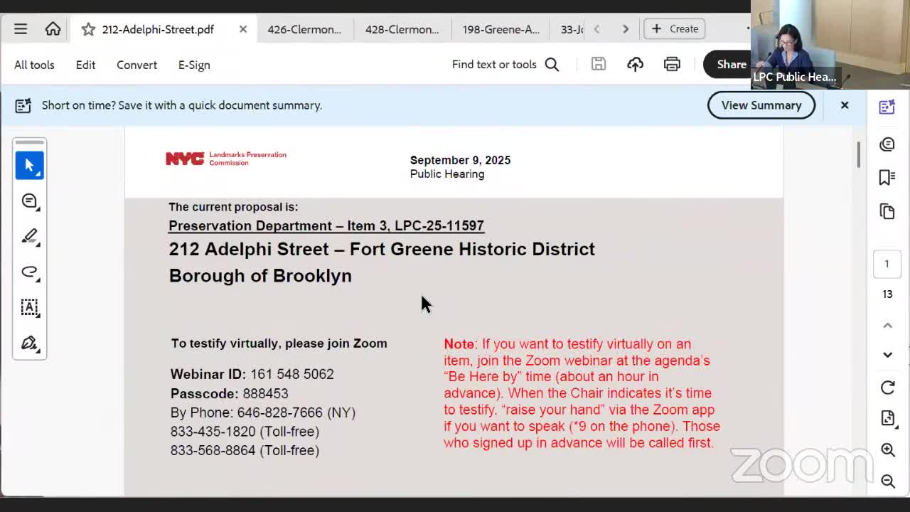 Commission approves combined window opening and deck at Fort Greene row house