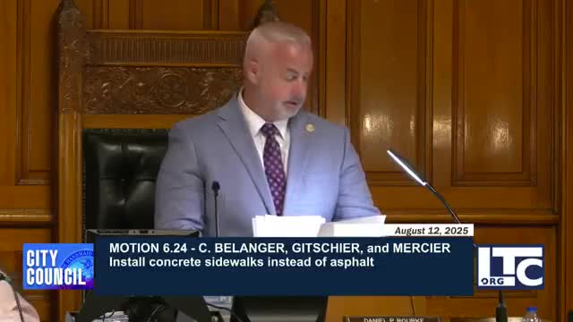 Council backs concrete sidewalks on Douglas Road to reduce maintenance and heat‑island effects