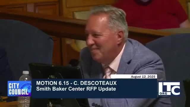 Manager reports Law Department will send final LDA for Smith Baker RFP; council asks for continued security of property