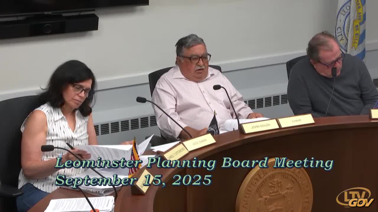 Planning Board Discusses Traffic Concerns for Orchard Hill Park Development in Leominster