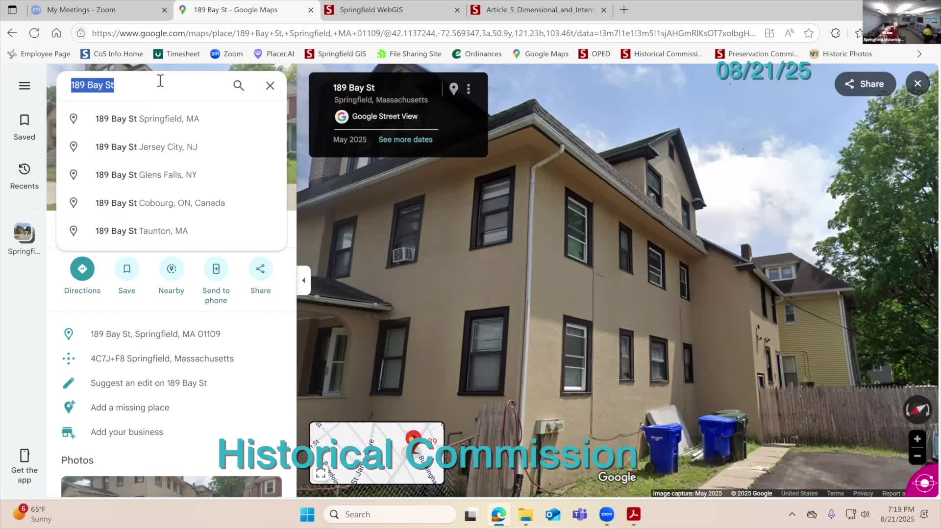 Commission approves replacement of front doors at 187 Westminster after petitioner agrees to modify decorative glass