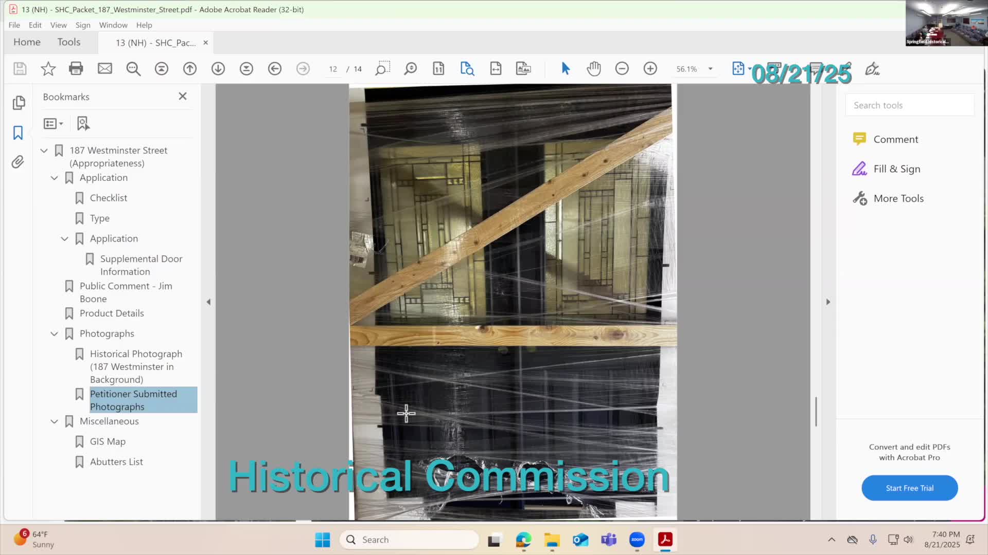 Commission reviews request for demolition-delay exemption for fire-damaged former recreation building; petition continued