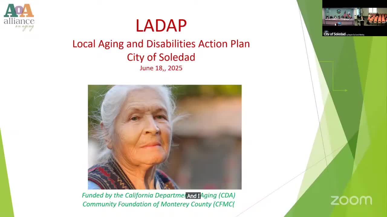 Alliance on Aging presents local Aging and Disabilities Action Plan to Soledad council