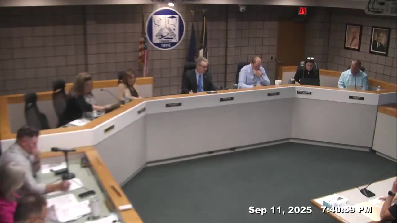 Council approves purchase of 33 Glock 9mm pistols with red-dot sights and lights; net cost recorded in meeting