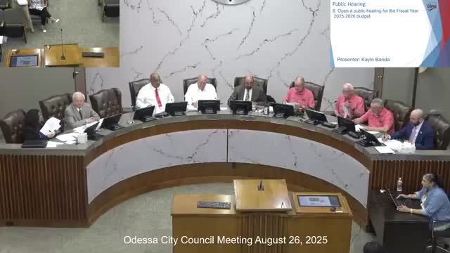 Odessa opens FY2026 budget hearing and sets maximum tax rate at $0.4707