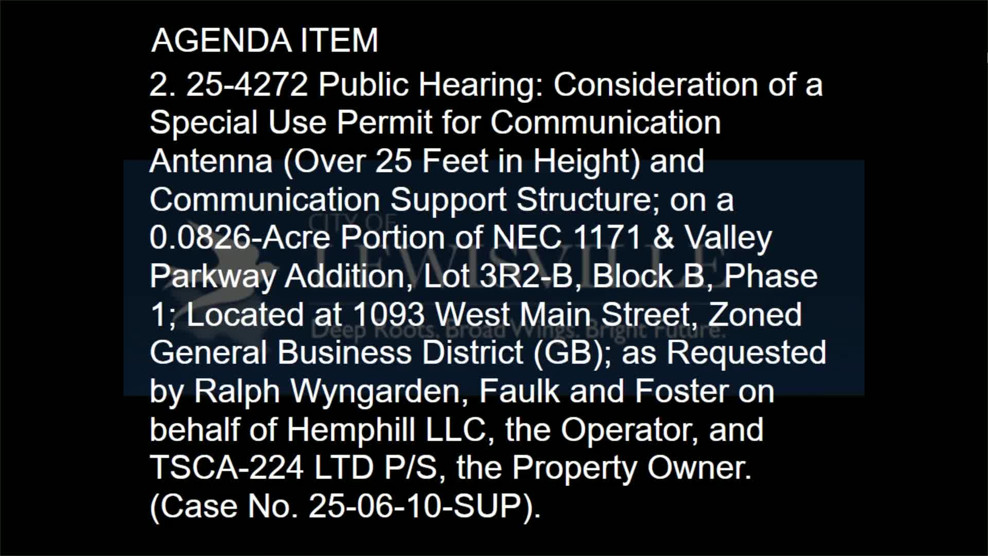 Planning Commission Reviews Hemphill LLC's Telecommunication Tower Proposal in Louisville