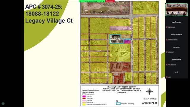Saint Joseph County Planning Commission Reviews Legacy Village Townhome Ordinance Amendment