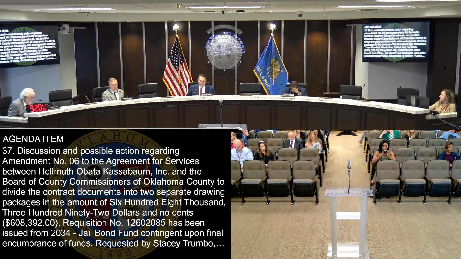 Commissioners approve $608,392 amendment to HOK design contract for phased new jail work