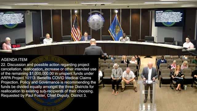 Commissioners approve dividing $1 million in unspent ARPA funds equally among three districts