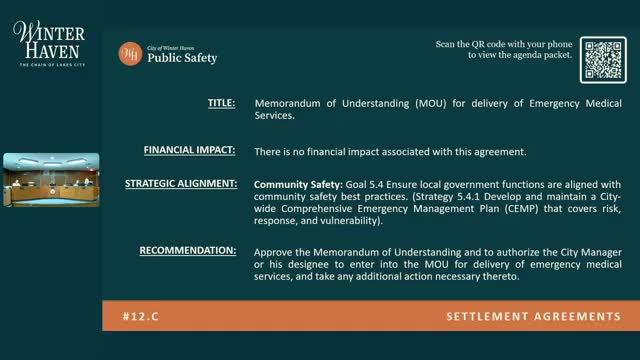 City Approves New MOU for ALS Services and Updates on Neighborhood Center Lease