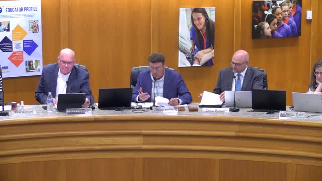 Board reviews routine procurement and demographic study; class‑size report to return for action