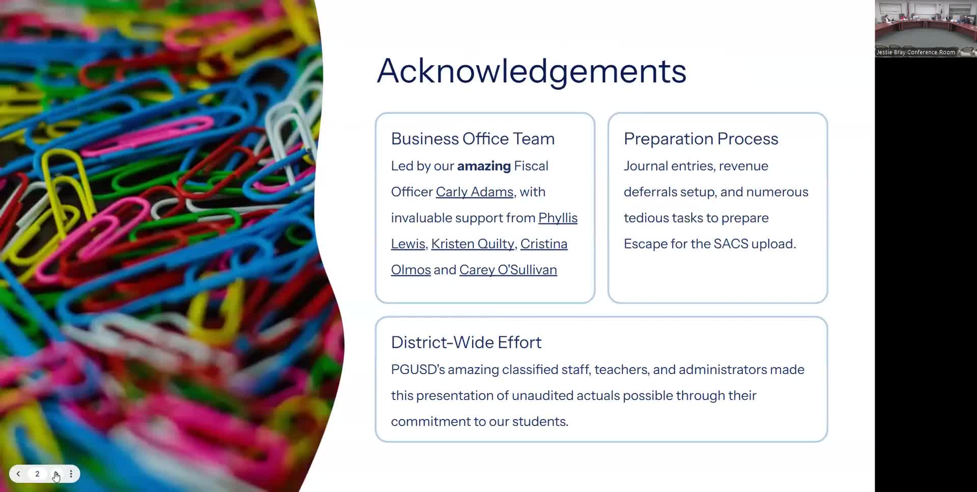 District presents 2024–25 unaudited actuals; reserves stronger than expected