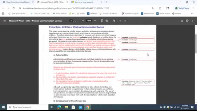 Committee advances district cell-phone rule to full board; administrators will set enforcement procedures