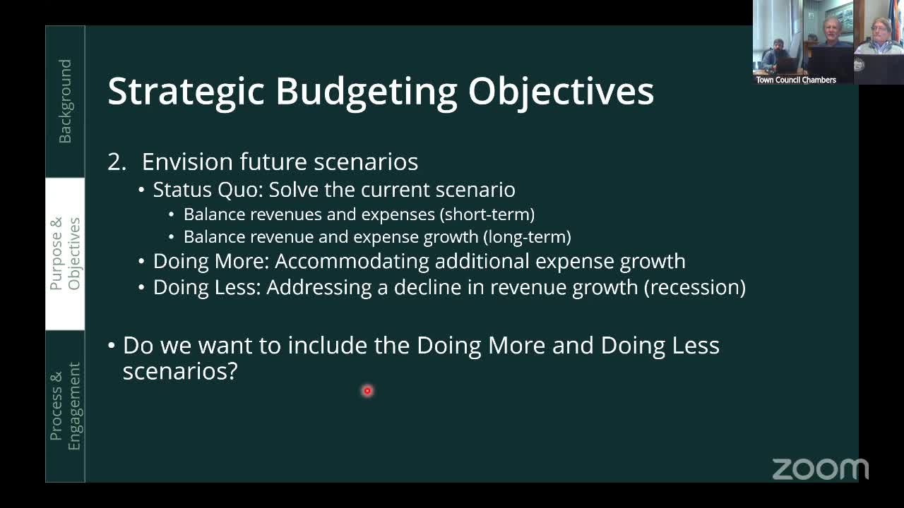 Financial Planning Meeting Discusses Revenue Scenarios and Service Levels
