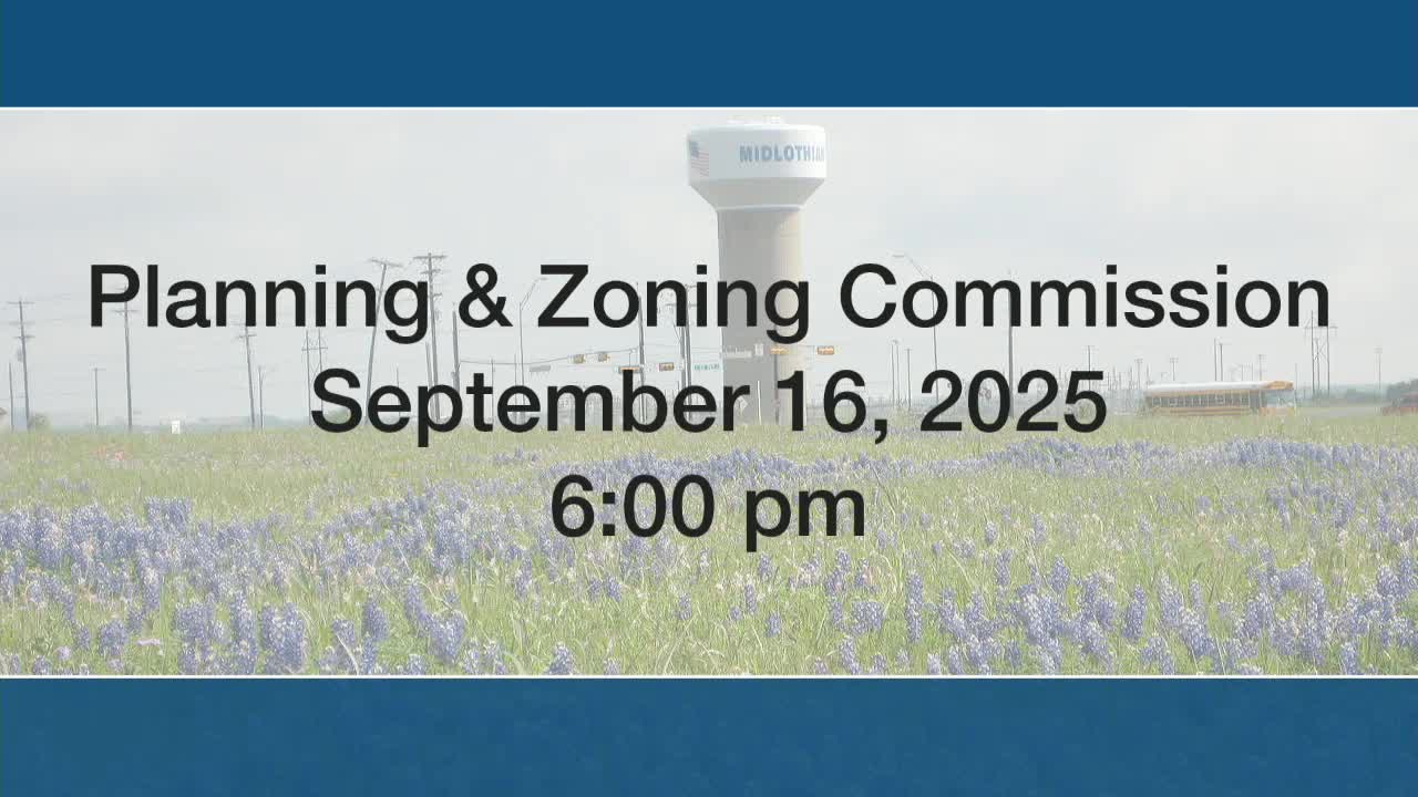 Midlothian Planning Commission Reviews Governance Policy and New Zoning Inspector Introduction