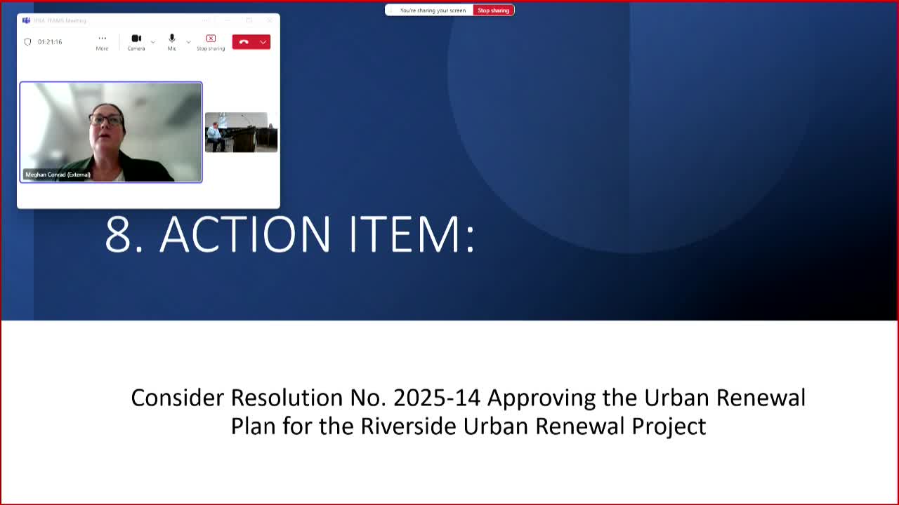 Brad Presents Urban Renewal Plan Overview for Riverside District Development