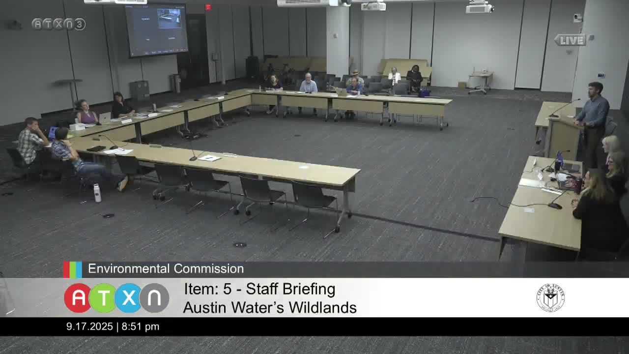 Austin Water Discusses Land Acquisition Strategies for Conservation and Community Benefits