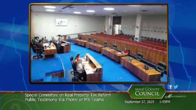 Maui Special Committee Discusses Property Tax System Changes and Challenges for Homeowners