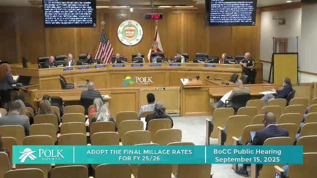 Polk County commissioners adopt FY 2025–26 millage rates and final budget
