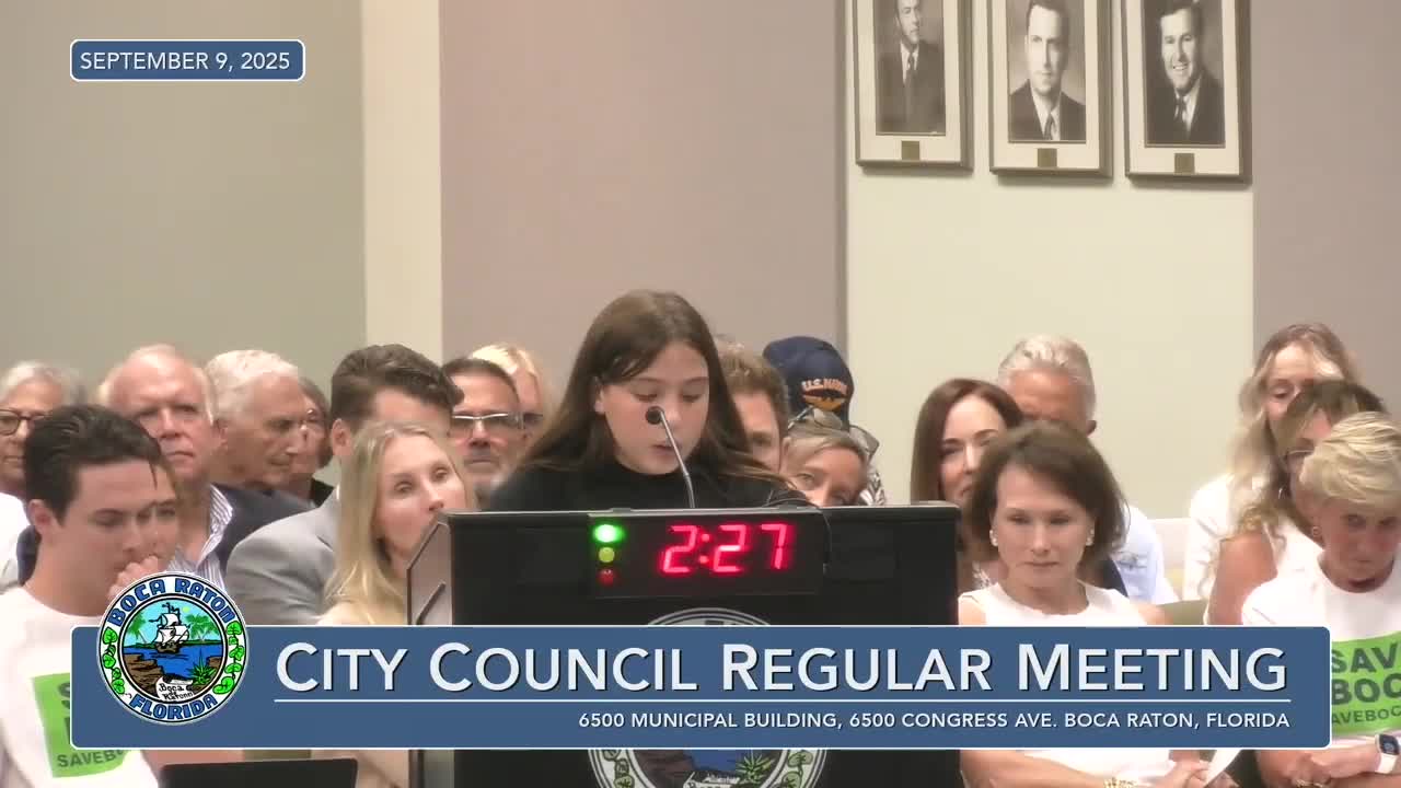 Boca Raton Residents Demand Public Vote on Memorial Park Development Plans