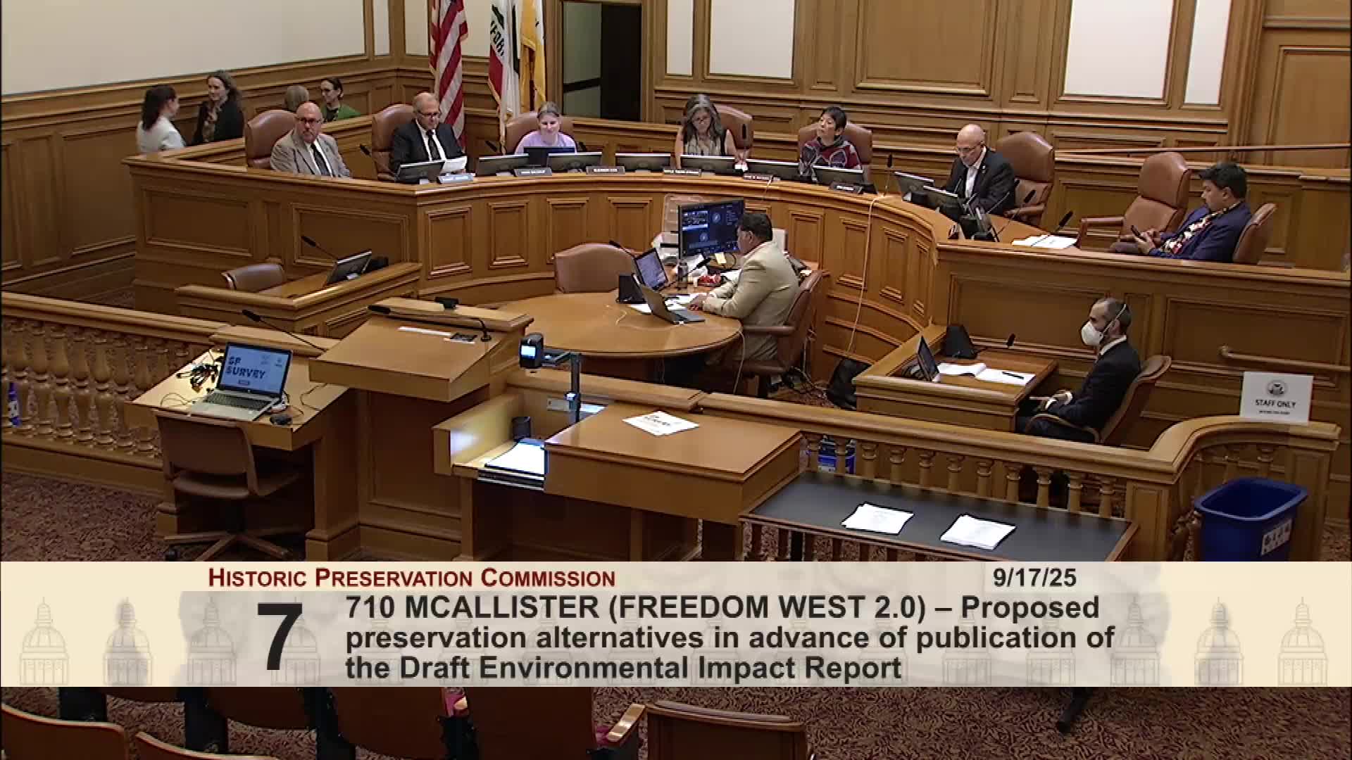 Historic Preservation Commission Reviews Freedom West 2 Project Alternatives in San Francisco