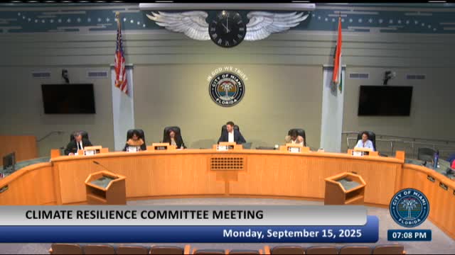 Miami Resilience Office Updates Budget Recommendations and Technology Integration Plans
