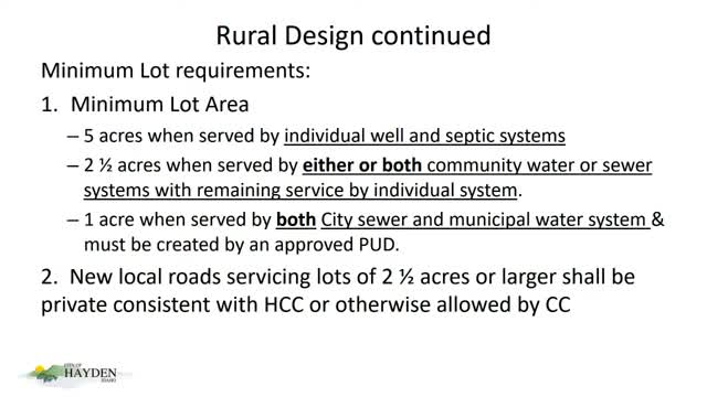Hayden officials outline future sewer connection requirements for rural developments