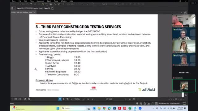 City Council Selects Briggs for Construction Material Testing Services Contract
