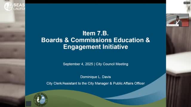 Seaside launches Boards and Commissions education and engagement initiative to boost representation